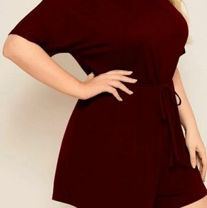 Maroon Shorts Romper